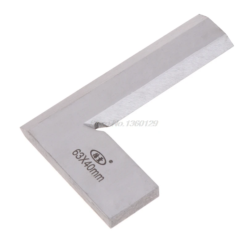 

63x40mm Try Square Ruler Angle Broadside L-Shaped 90 Degree Blade Measuring Tool