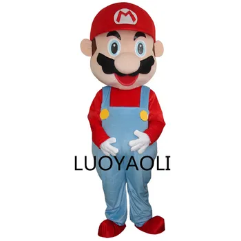 

2014 New Arrival Christmas Suit Super Mario Mascot Costume Suit Party Fancy Dress Red Captain Free shipping