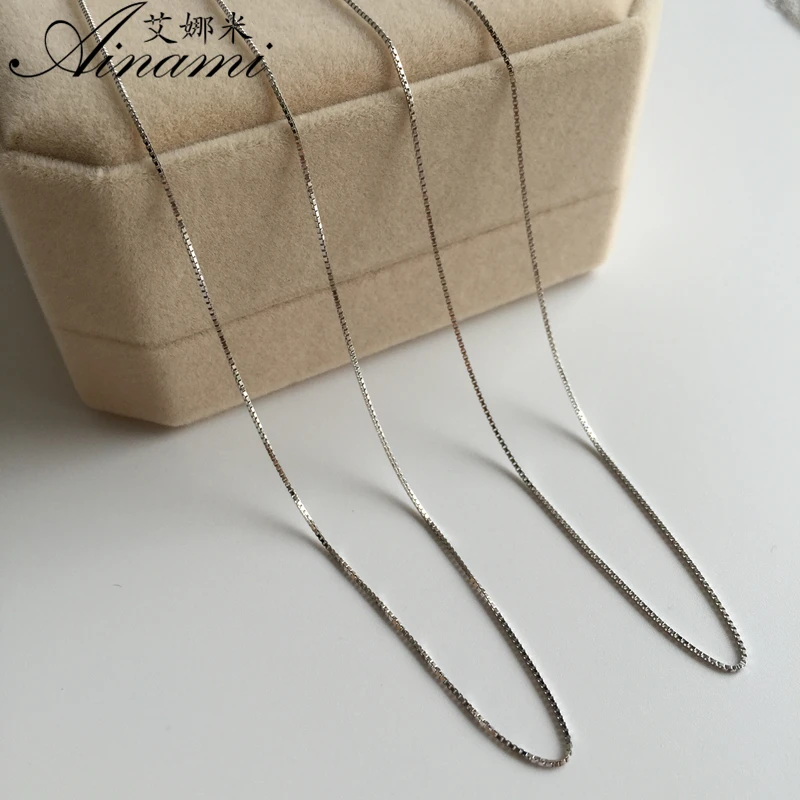

[Ainami] Genuine 925 Silver White Silver Chain Cost Price Sale Silverware 925 sterling silver jewelry Free shipping