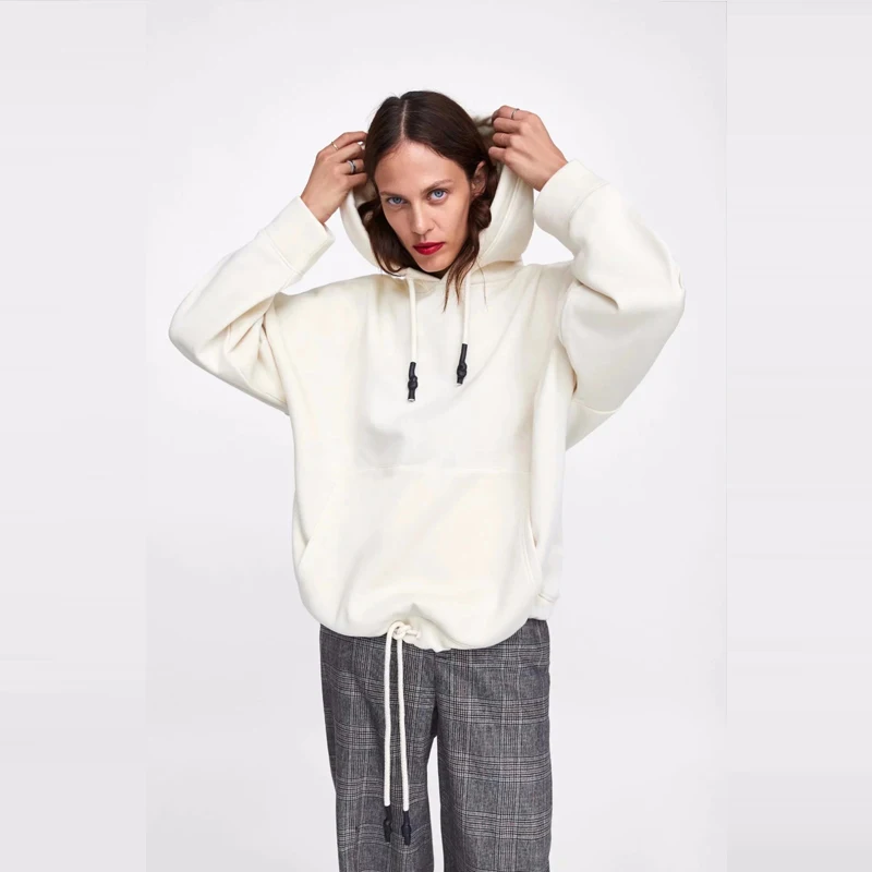  COZARII 2018 women hoodie Sweatshirts hooded Early autumn kangaroo solid hooded regular fashion Wom