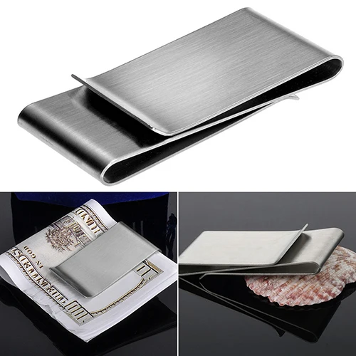 Stainless Steel Silver Color Slim font b Money b font font b Clip b font Purse