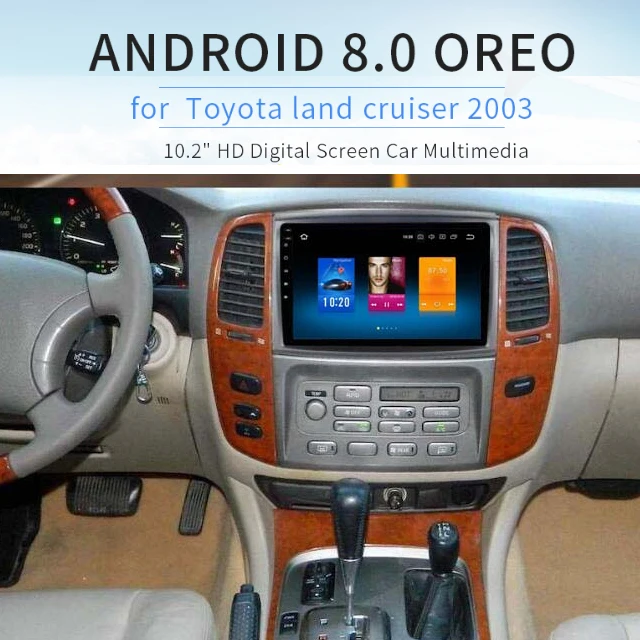 Cheap Stereo Head Unit Android 8.0 GPS for Toyota Land cruiser LC100 2003 - 2008 IPS Screen auto-radio navigation 4Gb ram PX5 8-Core 0