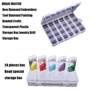 

Design Tablet Sorter Box Container Case Organizer Boxes Diamond Painting Beaded Crafts Transparent Plastic Storage Box Jewelry