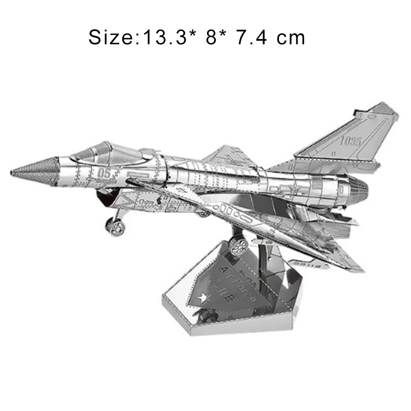 

3D Metal Puzzles Model Nano Air Force J-10B Manually Jigsaw Collection Educational Toys Adult Children Christmas Gifts Presents