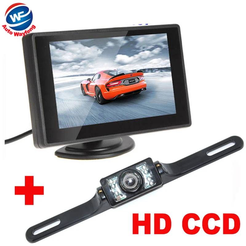 7LED Car Rearview Camera+4.3" TFT LCD Monitor HD 170 Angle car backup ...