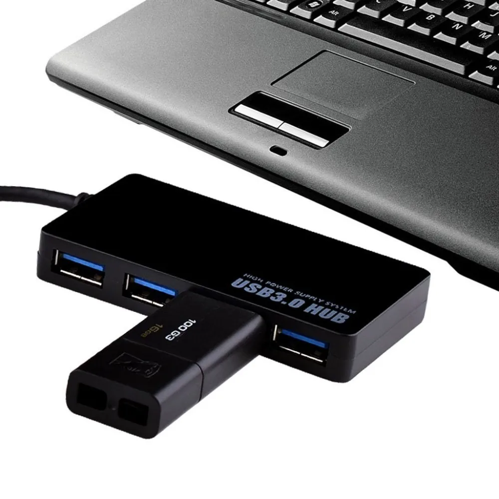 1 шт SuperSpeed 5 Гбит/с 4 порта USB 3,0 концентратор USB разветвитель адаптер порт для портативных ПК компьютер периферийные устройства Аксессуары-черный