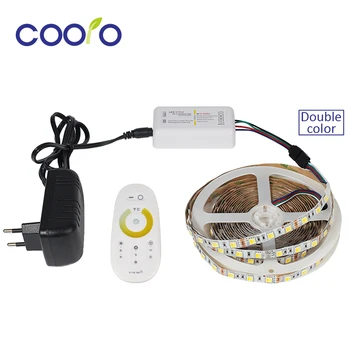 

LED Strip 5050 Color Temperature Adjustable CW+WW Double Color+2.4G Touch Screen Remote Control+3A Power Adapter