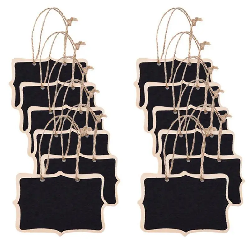 

Mini Chalkboards Double Side Rectangle Blackboard Tags Hanging Message Board Signs for Weddings Kids Crafts