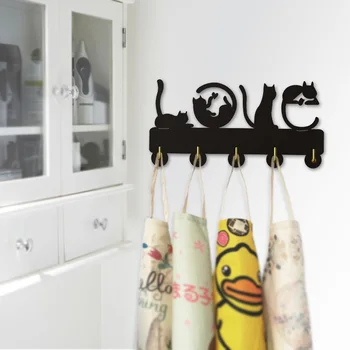 

1Piece Cats Speak Love Sign Design Modern Creative Home Decor Wall Hooks Coat Hanger Robe Hook Bathroom Hanger Towel Hooks