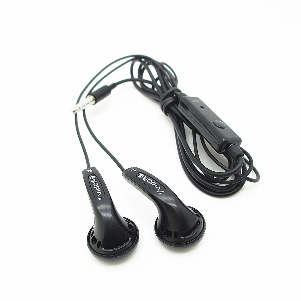 

Vido DIY Earbud In Ear Earphone Earbud Dynamic Flat Head Plug Earbud HIFI Bass Earbud MX500 Black With Mic