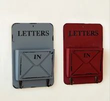 retro Wooden box Wall Mount letters Box for key holder hooks organizers Wall storage Shelves 2 Hanging hooks Small objects shelf