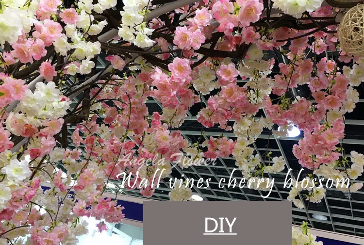 Big136cm artificial cherry blossom vines oriental home wedding garden party shop Decor Chriatmas luxurious cherry fake flores