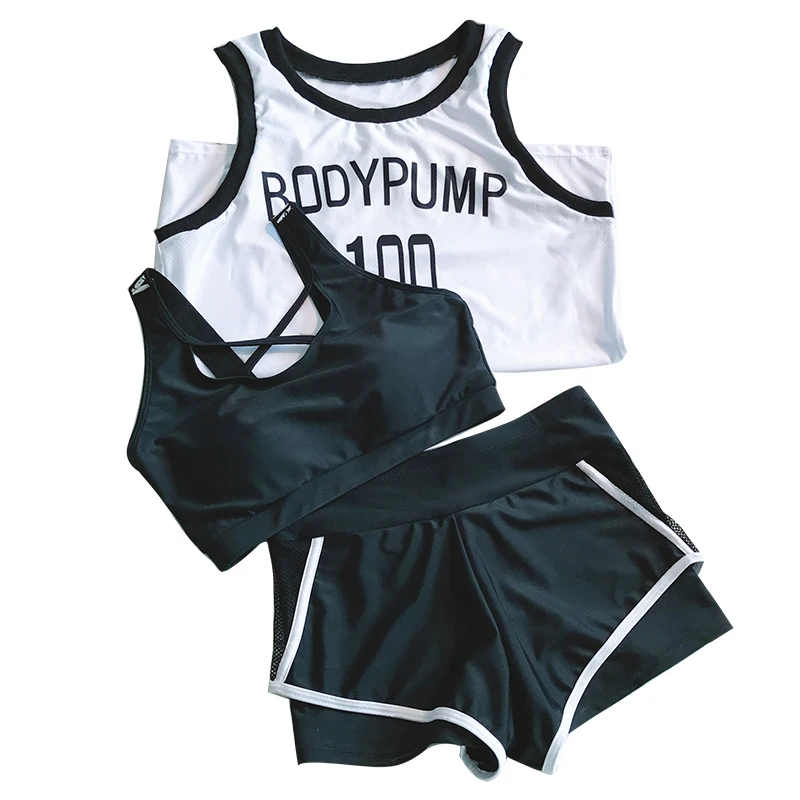

2018 New Gathered Small Chest Conservative Split Three Piece Boxer Thin Cover Belly Hot Swimsuit Female Student Movement Vest