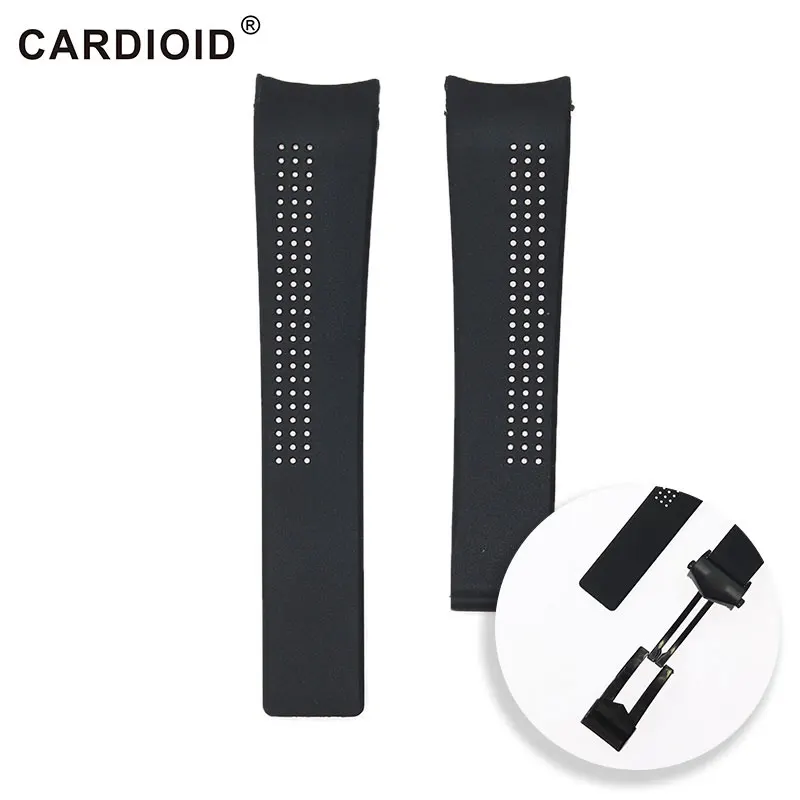 

Cardioid 22mm Silicone Sport Edition Watchband For TAG HEUER Series Men Band Perforated Watch Strap Breathable Wrist Bracelet