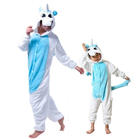 Семейные пижамы одинаковые комплекты для взрослых и детей 4, 6, 8, 10, 12 лет, одежда пижамы с Тоторо, динозавром, единорогом для девочек и мальчиков - Цвет: as picture