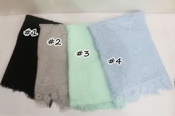 

Fashion lace scarves winter/autumn shaws soild elegant lady simple flowers high quality soft 8colours cotton and viscose 10pcs