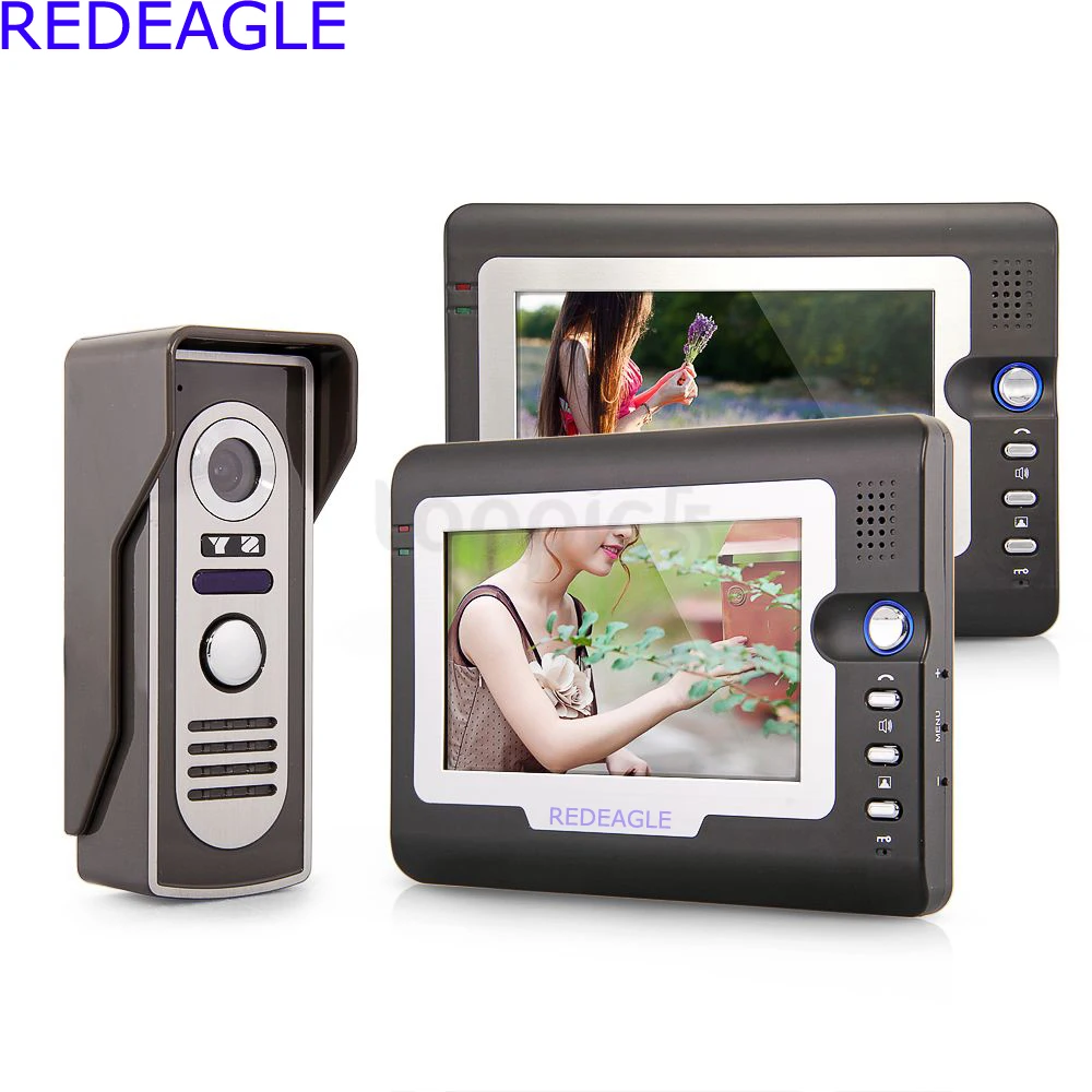 

7 inch Video Door Phone Intercom Doorbell Security Camera 2 TFT LCD Monitor Night Vision