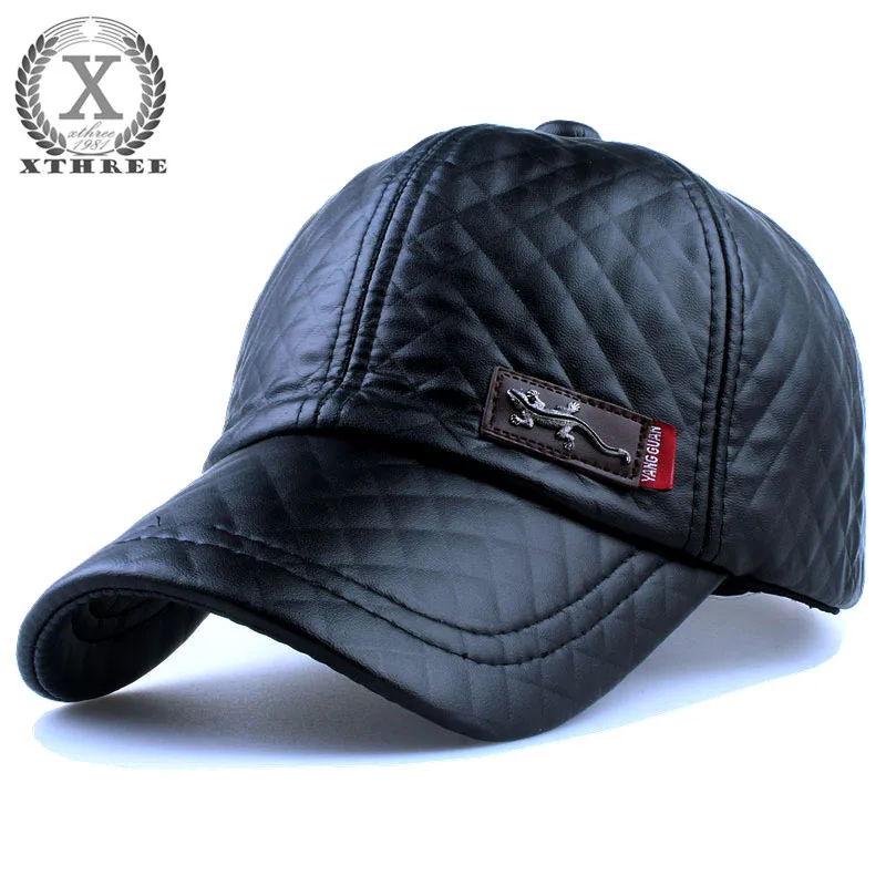 New fashion high quality faux leather Cap fall winter hat casual snapback baseball cap for men women hat wholesale
