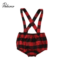 Модные черные и красные ползунки в клеточку, шорты на подтяжках, Короткие свободные штаны, одежда