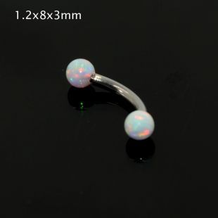 Surgical Steel Opal Stone Septum Nose Ring Opal Ball Closure Nipple Tragus Eyebrow Lip Belly Piercing Earring Body Jewelry