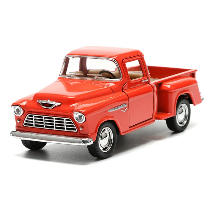 1:32 моделирование пикап модель игрушка сплав тянуть назад автомобиль для коллекции грузовик Автомобили детские игрушки - Цвет: Orange red