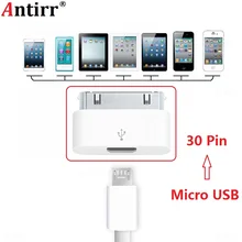 Разъемом Micro USB на обоих концах для подключения внешних устройств к 30-контактный разъём для Apple iPhone 4 4S iPhone4S зарядный кабель адаптер Ультра маленький белый аксессуары для ванной комнаты