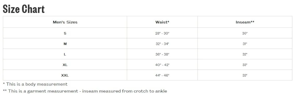 size chart