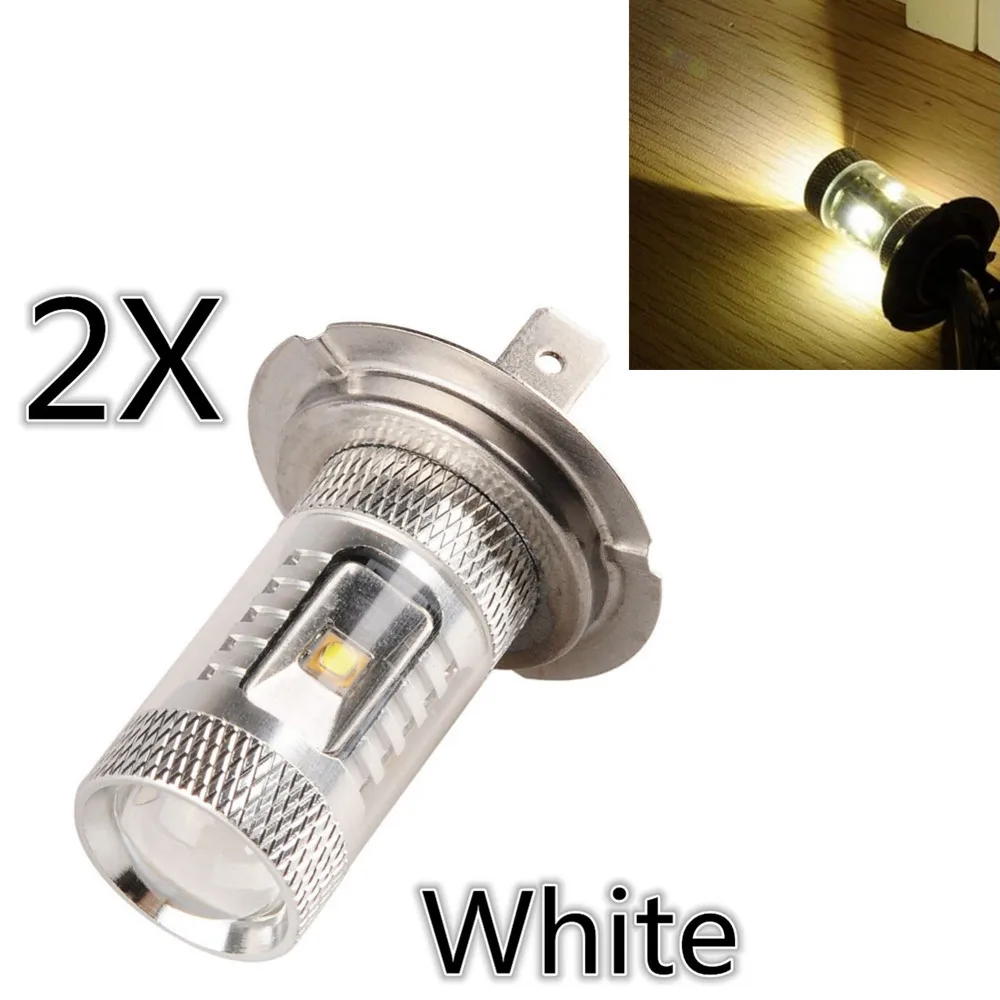 2pcs WHITE 6000K H7 LED 30W LENS DRL Low Beam Bulb DRL HEAD FOG LIGHT Daytime Running Lampin
