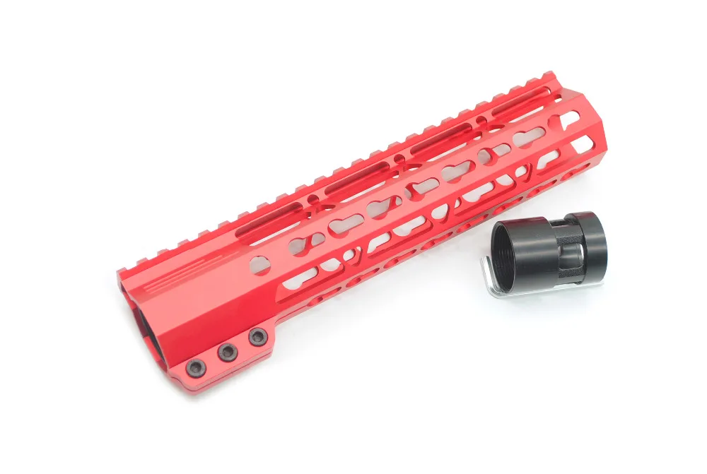 Aplus 9 ''дюймовый зажимной стиль Keymod/M-lok Handguard Rail Free Float Picatinny Mount System_Black/Red/Tan Fit. 223/5. 56