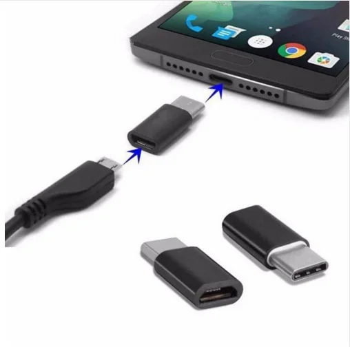 

USB 3.1 Type-C Male to Micro USB Female Converter Adapter for Smart Mobile Phone Plug & Play Universal Portable