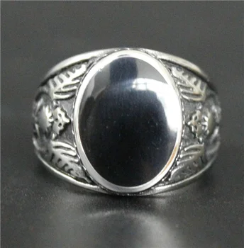 

Size 7~13 Fashion Mens Women Black Epoxy Eagle Ring 316L Stainless Steel Jewelry Newest Biker Ring