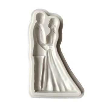 

Bride & groom Fondant Decorating Wedding Cake Silicone Mold Sugarpaste Candy Chocolate Gumpaste Clay Mould
