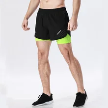 Мужские шорты для пробежки, шорты для пробежек, 2 в 1, шорты для марафона, мужские короткие бриджи, шорты для спортзала, Pantalon Corto Deporte