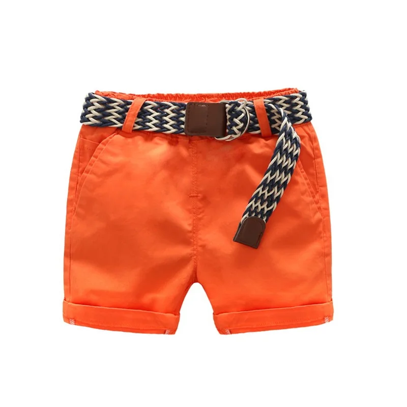 DE PEACH/однотонные повседневные шорты брюки детские свободные штаны летняя одежда для малышей хлопковые шорты для мальчиков свободный пояс