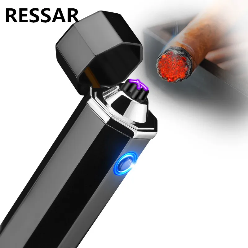 2018 nuevo doble arco eléctrico pulso encendedor tabaco USB encendedor
