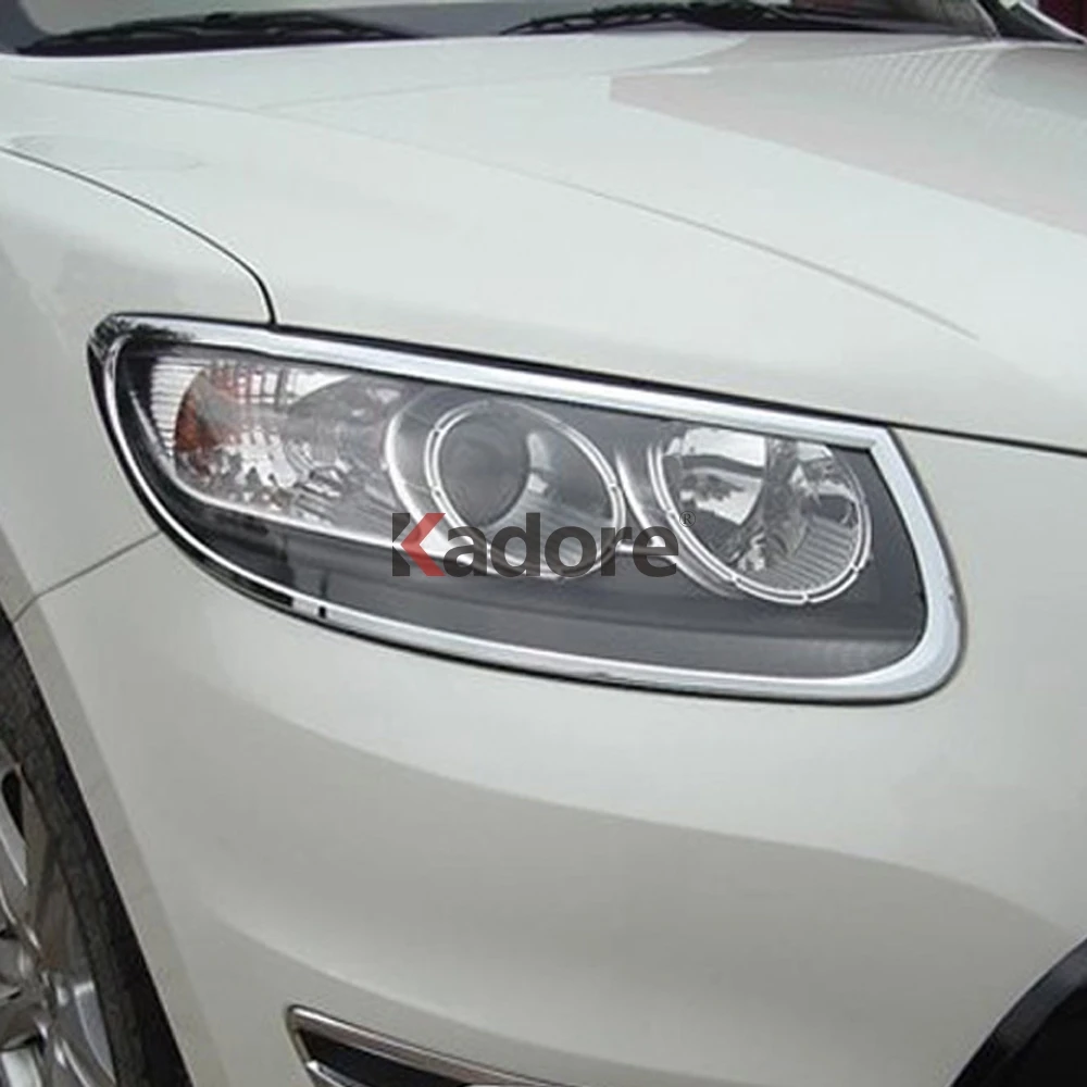 Для hyundai Santa Fe 2010 2011 ABS хром авто фары капот обрамление передние фары лампы Крышка отделка автомобиля аксессуары для укладки