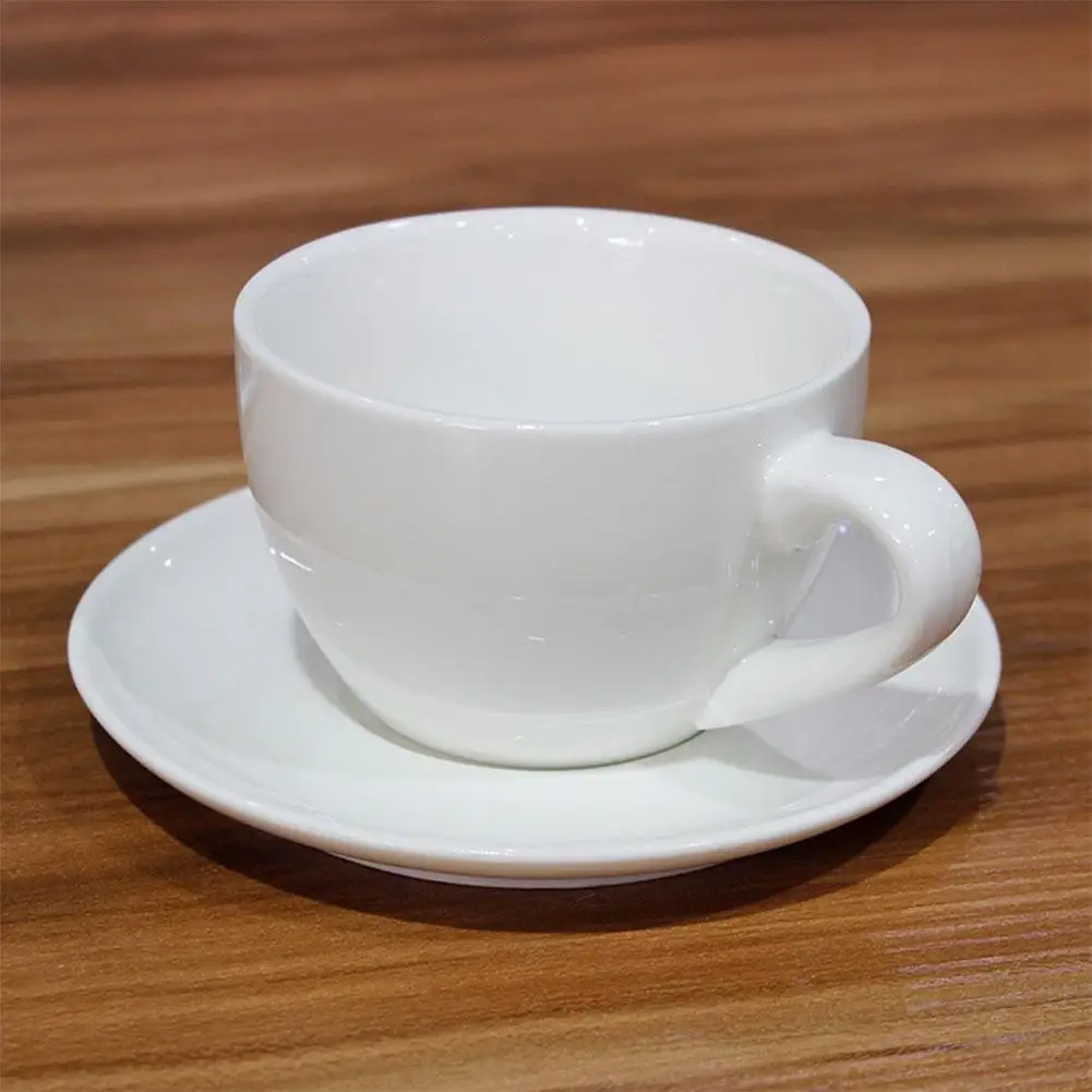 Adeeing Elegant Exquisite White Porcelain Coffee Cup and Dish Set for