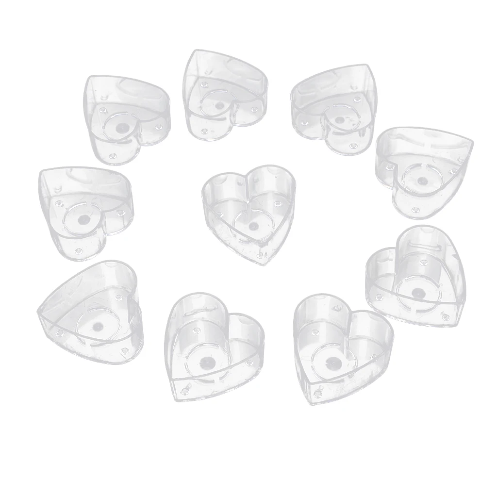 10 Pieces Wedding Gift Supply Love Heart Shaped Tea Light Clear Plastic Cup Holders DIY Candle Making