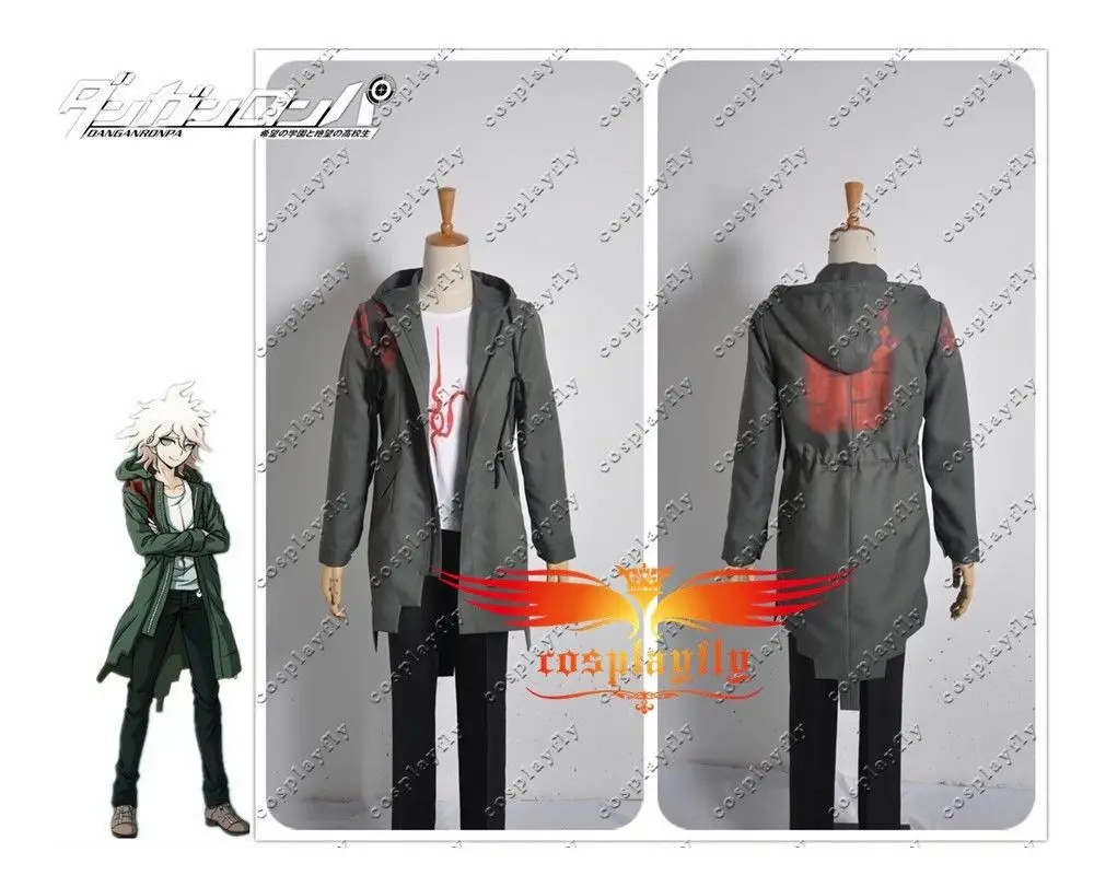 Супер Danganronpa 2 Nagito Komaeda Nagito армейский зеленый цвет куртка рубашка брюки полный комплект Косплей Костюм(пожалуйста, сообщите нам ваш пол - Цвет: Full Set