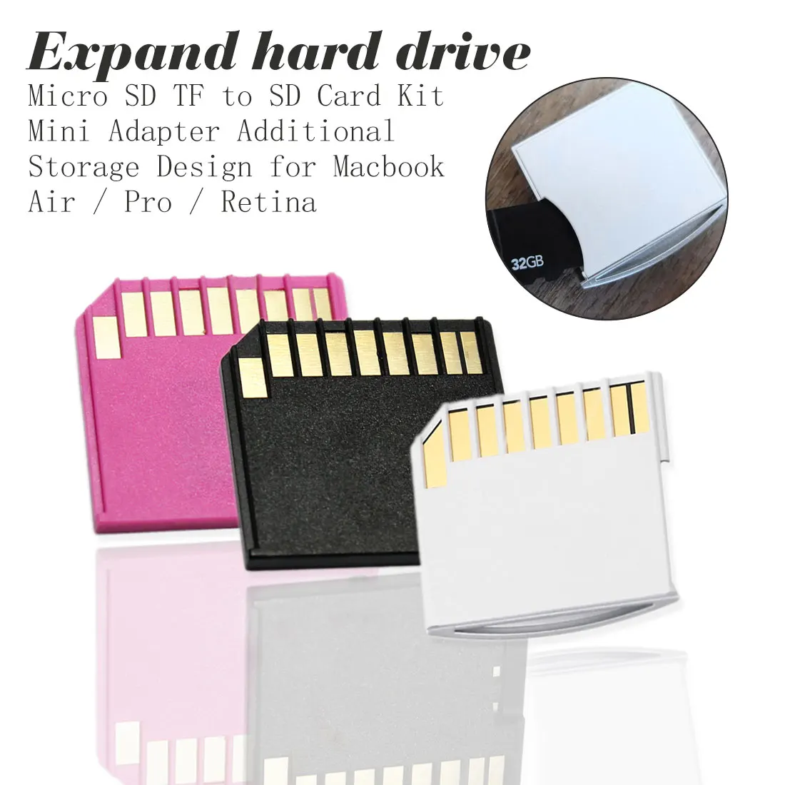 

Micro SD Adapter White Mini SD Card Set For MacBook Air Pro TF to SD MacBook Card Set Hard Disk Development