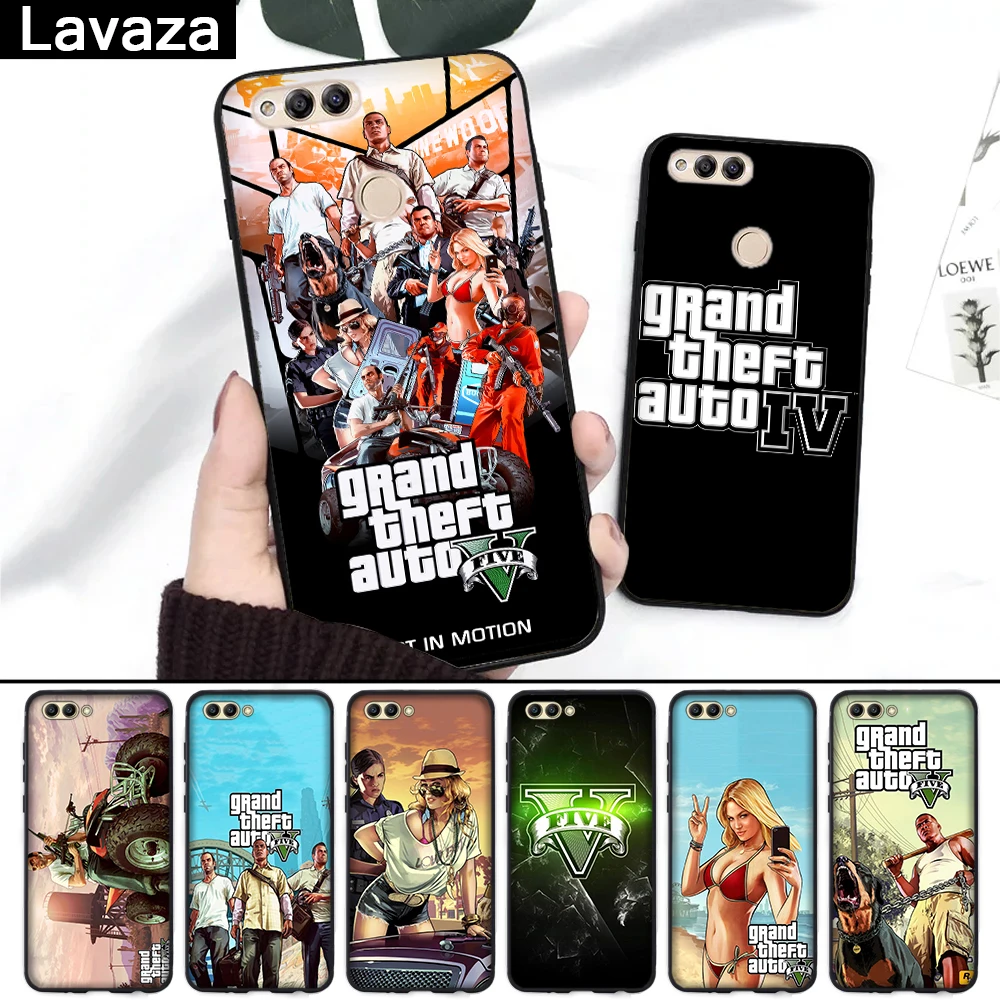 

Lavaza rockstar gta 5 Grand Theft Auto Silicone Case for Huawei Honor 6A 7A 3GB Pro 7X 8 Lite 8X 8C 9 Note 10