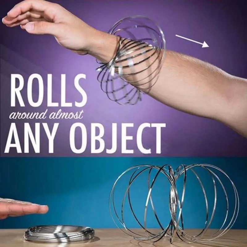 Arm slinky spring Flow Ring Kinetic Spring Toy 3D Sculpture Ring Multi Sensory Fidget Toy  (9)