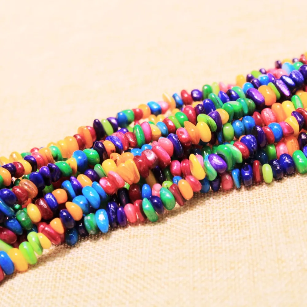 

Wholesale Colorful Gravel Shape Dye Conch Shell 5-8mm Stone Beads For Jewelry Making DIY Bracelet Necklace Strand 15.5''