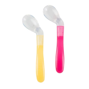 

New Utensil Baby Silicone Soft Head Cartoon Eating Practical Soup Spoon Elbow Spoons
