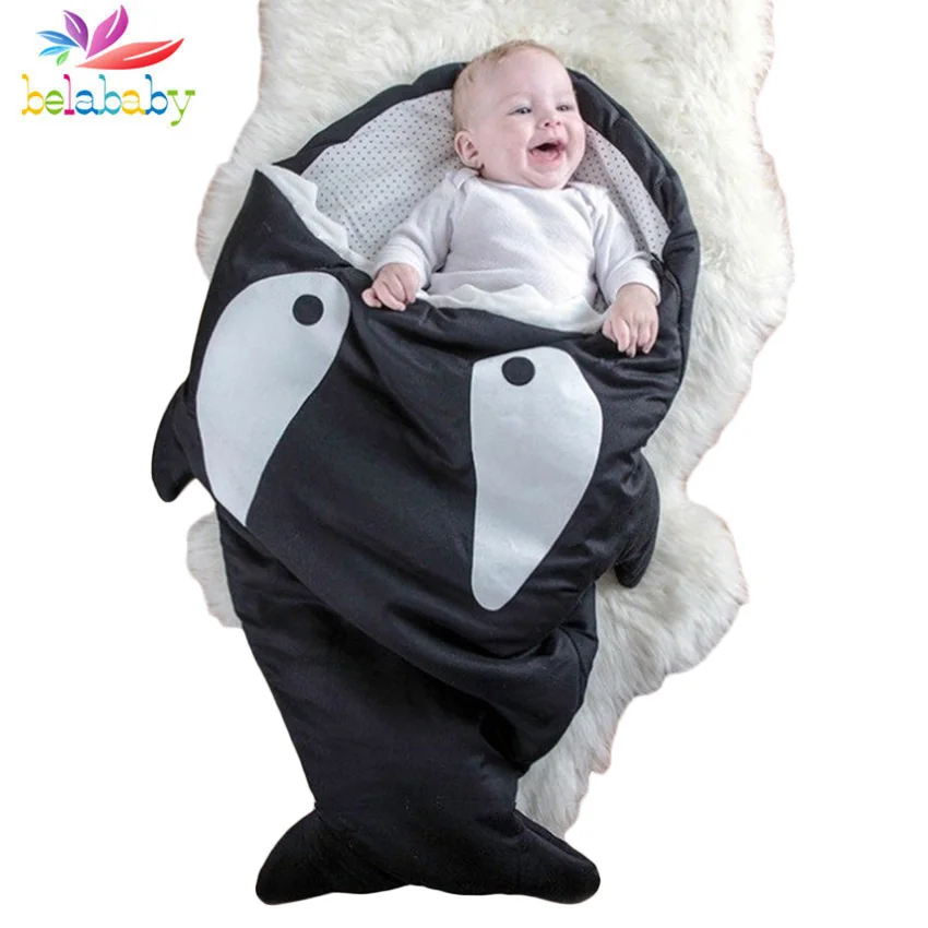 Winter Spring Envelope for Newborns Cotton Multi-function Boys Girls Baby Sleeping Bag Shark Cartoon Sleeping Bag for Children