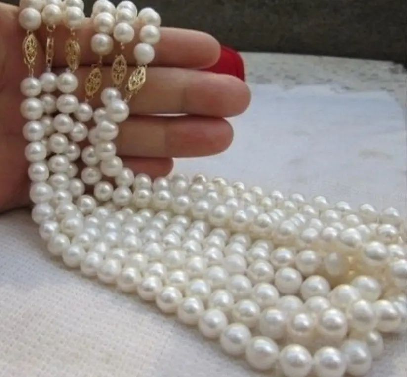 

Wholesale hot >>>>>wholesale Strands 8-9mm white south sea pearl necklace 18