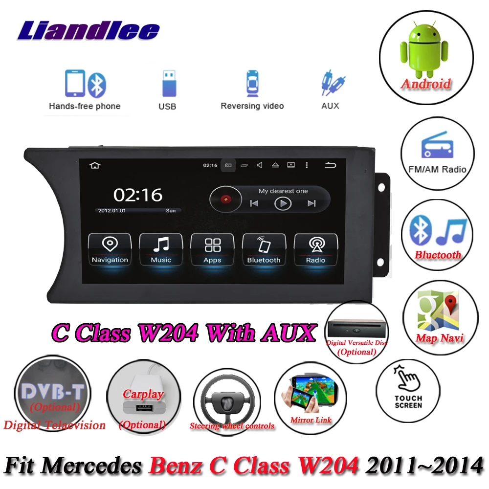 Excellent Liandlee Car Android System For Mercedes Benz C Class W204 2011~2014 Radio DVD Player AUX GPS Navi Navigation Screen Multimedia 2