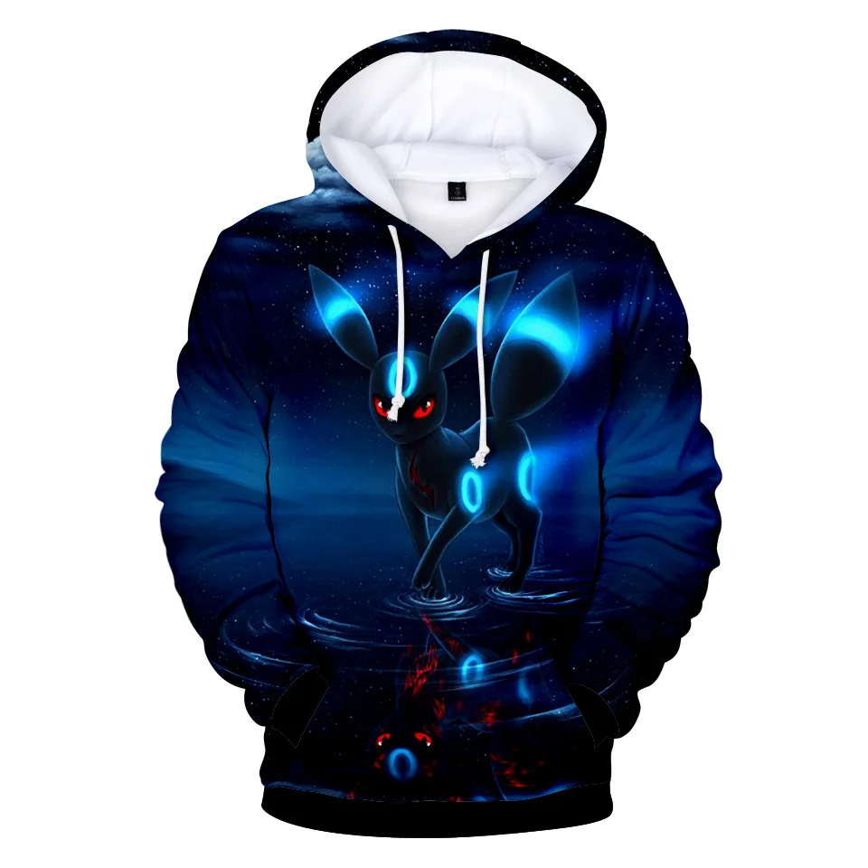 10-20 Years Hoodies Pokemon Umbreon Pikachu 3D Printed Hoodie Boys Girls Harajuku Sweatshirt Street