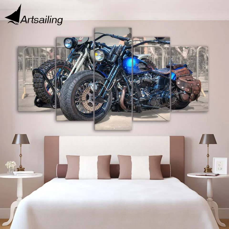 

Framed Printed Motorcycle Painting children's room decor print poster picture canvas Free shipping/ny-2844