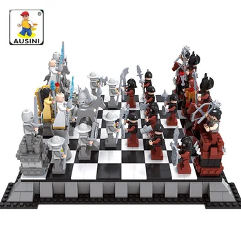

Ausini 1142Pcs Castle Series International Chess Model action figure Building blocks Play Chess Brick Model action figure toys